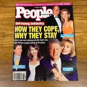 People Weekly Magazine Vintage Surviving Infidelity Bill Hillary‎ Clinton 1998